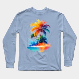 Sunset Watercolor - Ai Art Long Sleeve T-Shirt
